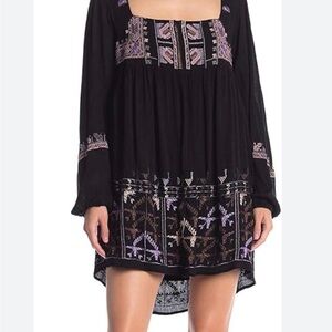 Free People Rhiannon Embroidered Mini
Black Dress